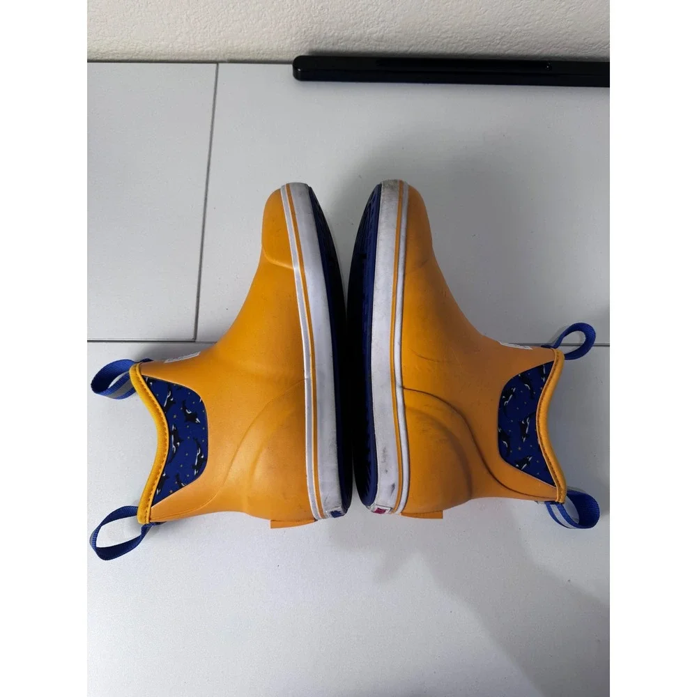 Xtratuf Salmon Sisters Ankle Deck Boots Womens 8 Yellow Rubber Rain Waterproof